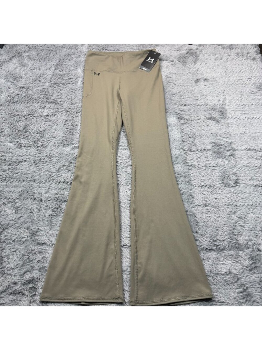 Under Armour Motion Pant Womens S Green Polyester Flared Pull-On Workout Stretch